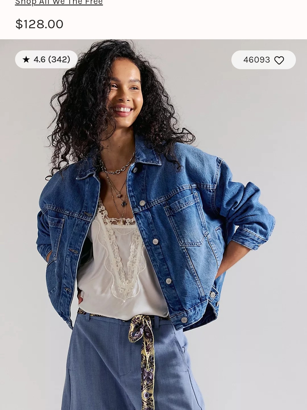 We The Free Light Wash Denim Jacket in Faded Blue - Picture 5 of 6